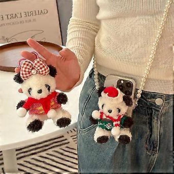 Panda Nyckelring Charmig Pälsig Hänge Söt Väskberlock Mjuk Panda Telefonprydnad Plyschmaterial för Handväska och Plånböcker  Helt rött zodiakentecken All red zodiac sign
