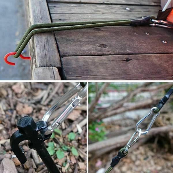 60cm Varjopurjeen lisävarustepaketti - joustavat kiristysnauhat - Musta - Aurinko