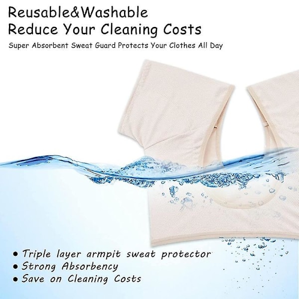 Underarm Sweat Vest, Pustende Svettebeskyttelse Undertrøye, Vaskbare Armhuleputer, Vaskbare Armhuleputer.M.Hvit