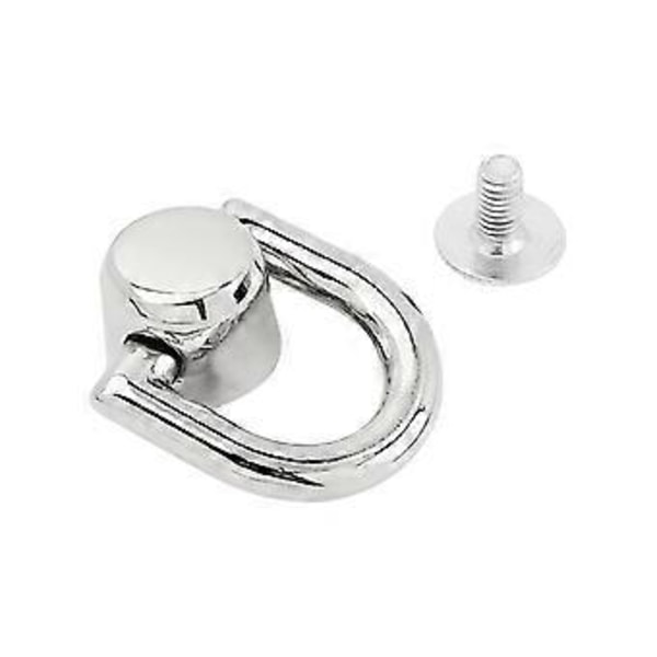 Gull D-ringer Stud for DIY Veskelaging og Personalisering Metall Roterbare Kulehodeknapper Enkel å Installere Sølv Silver