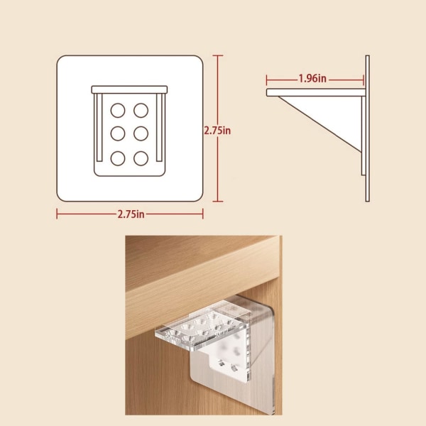 (7 cm) Hylle Støtte Pinner, 15 stk Hylle Støtte Braketter Sel