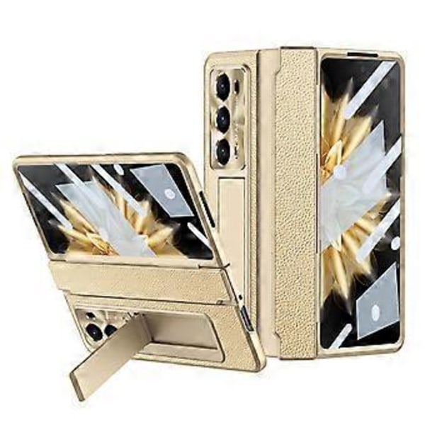 För Honor Magic V2 5G Ställ Mobilskal Hårt PC-skyddsfodral med Härdat Glas Skärmskydd Style B