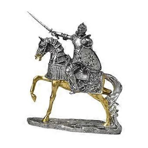 Ridder Hest Statue Resin Figur Skulptur til Kontor Entré Bogreol()