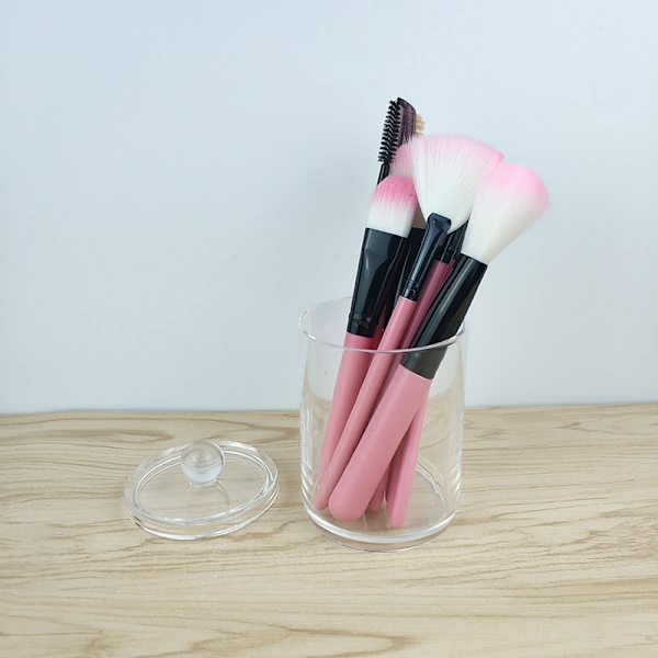 Makeup Bomulds Opbevaringsboks Transparent Rund Opbevaringsboks