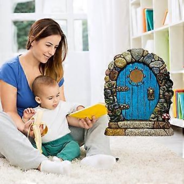 Fé dörr för träd Miniatyr Fé trädgård Utomhus Dekor Tillbehör Gårdskonst Skulptur Dekoration för Barnrum Väggar Trädstyle225