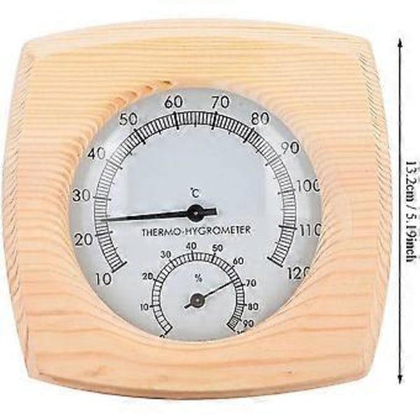 Hlzerne Bastu Hygrotermograf Termometer Hygrometer Basturum Gran Träurtavla Luftfuktighet Temperaturmätare Monitor Inomhus