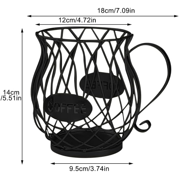 Kaffepodholder, Oppbevaringskurv for kaffekopper, Organizer for hjemmet,