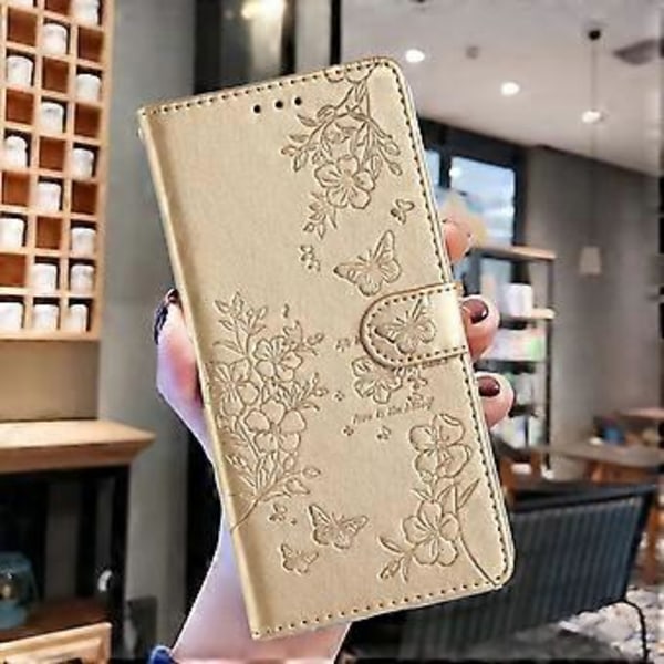 Sommerfugl og Blomster Etui til Motorola Moto G52 Gold