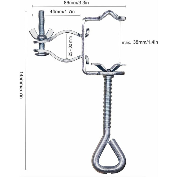 Parasollbordklemme Terrasse Strand Parasollholder Fixer Hage Parasollholder Klips Parasollholder for Parasoller Balkong Hage Parasollstativholder Sølv