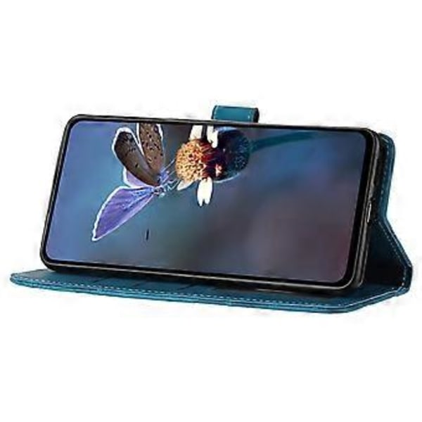 Til Samsung Galaxy S23 FE PU Læder Blomster Præget Telefon Cover Stødsikkert Stativ Wallet Cover Style D