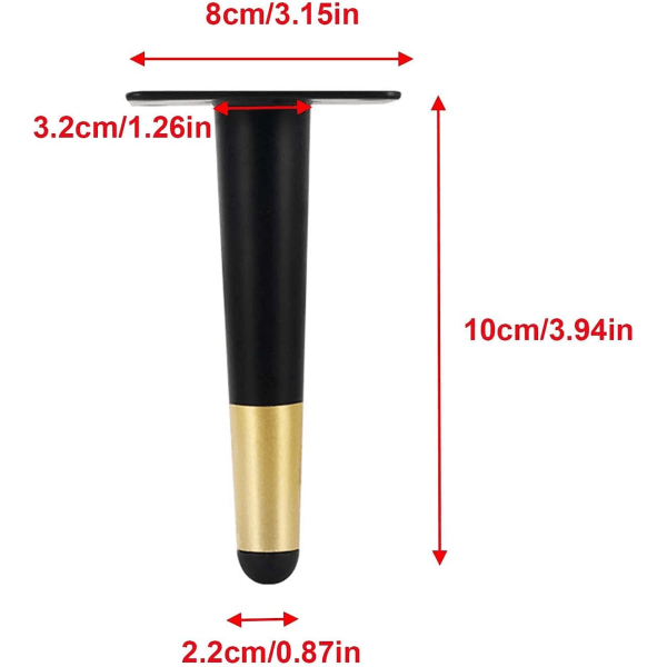 4 stk. sorte lette luksus sofaben, enkle bordben, M