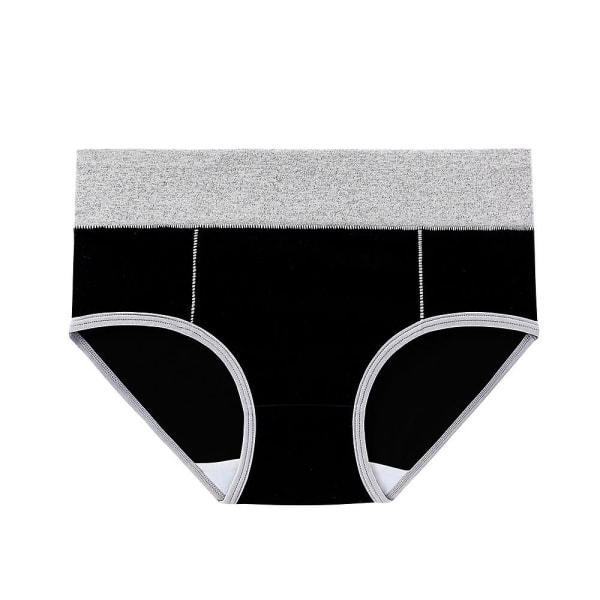 Dambyxor med hög midja bomullstrosor för dam Underkläder Helryggtäckande Trosor Plus Size Multipack.5XL.svart
