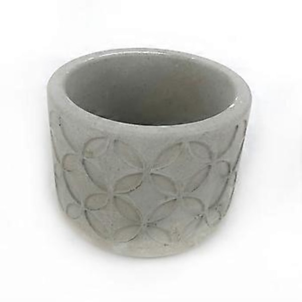 3D Rund Mönster Gips Blomkruka Silikonform Epoxiharts Gjutform Suckulent Vas Cementform Ljusstake Form 8666