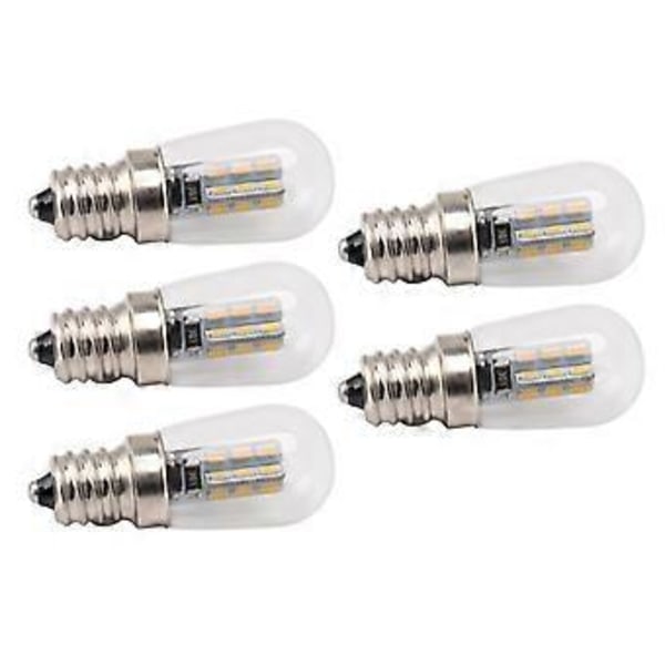 5 kpl E12 LED-lamppua, korkea kirkkaus, 120V, jääkaappilamppu 24 helmellä, jääkaappiin, lämmin valo