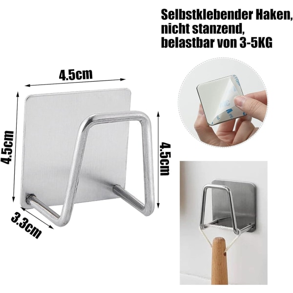 2-pack självhäftande svamphållare för kök, ingen borrning