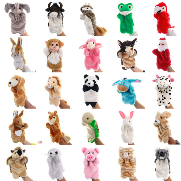 Yksi (harmaa susi, korkeus 25 cm) Lasten käsinukke, Deluxe Plush Han