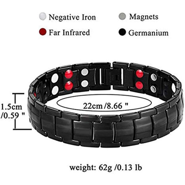 Magnetisk armbånd til mænd 4 element dobbelt styrke magnetisk armbånd