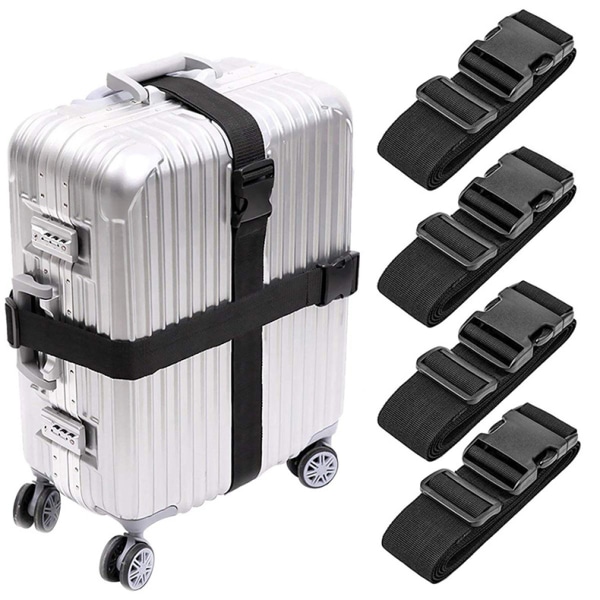 4PCS Adjustable Luggage Strap with Buckle, Suitcase Strap Luggage