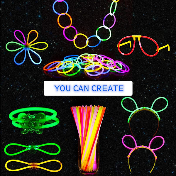 Glow Light Up Armband, Fluorescerande Ljusstavar Med Kopplingar