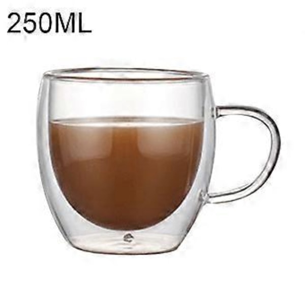 Kaksiseinäiset eristetyt lasit Espresso-mukit Borosilikaattilasikupit 250ml