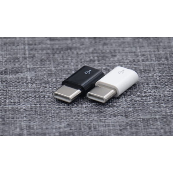 Vit Svart 6st Micro USB till USB - C Konvertera Huvudtyp Android