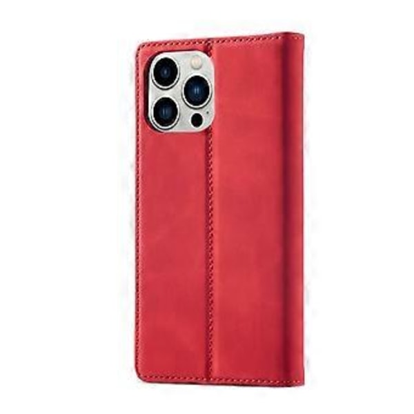 LC.IMEEKE Magnetiskt PU + TPU-fodral för iPhone 13 Pro Red