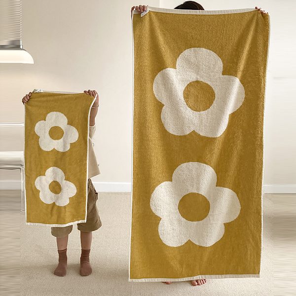 Bomulls handduksset badhandduk ansiktshandduksset badhandduk 34*76cm