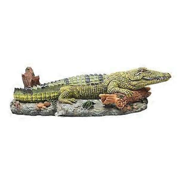 Akvarium Krokodilleformet Dekor Akvarium Landskabsdekoration Harpiks Fisketank Ornament