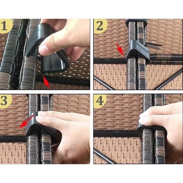 10 stykker Sofa Rattan Stole Connector Fastener Clamp Outdoor Wic