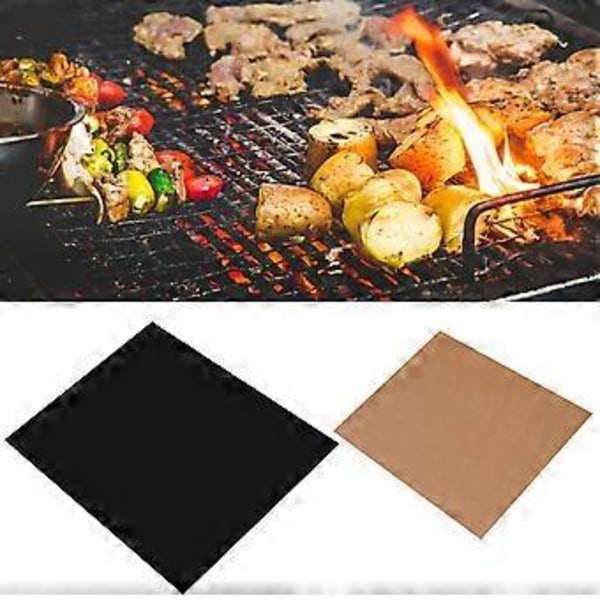 2 stk./sett Gjenbrukbar non-stick grillmatte for husholdningsbruk, kjøkken, matlaging, grillverktøy