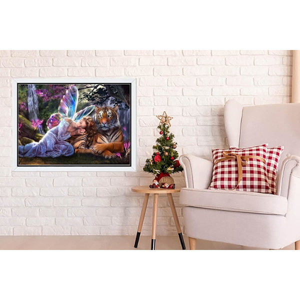 DIY 5D timanttimaalaussetti, tiikerin timanttimaalausristikko
