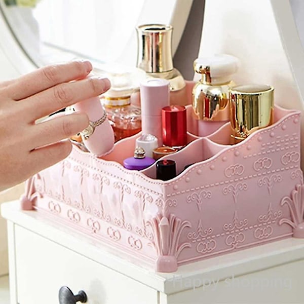 Blomsterkosmetik opbevaringsboks, lyserød