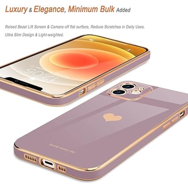 (Lavande)Coque Compatible avec iPhone 12 en Silicone Galvanisé O