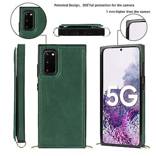 Crossbody-fodral i TPU+PU för Samsung Galaxy S20 FE Green