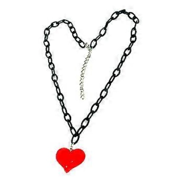 Hieno punainen sydänkaulakoru Hip-Hop Crystal Love Heart Charm Solisluuketju Ainutlaatuinen Y2K Musta ketjukaulakoru Syntymäpäiväkoriste