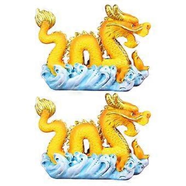 2 st Drak Skulptur Dekoration Te Bord Drak Staty Skrivbord Drak Figurin Ornament