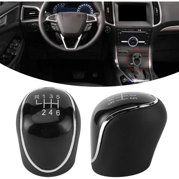 1PC 6-växlad växelspaksknopp för Ford Focus Black MK2 MK3 Fit fo