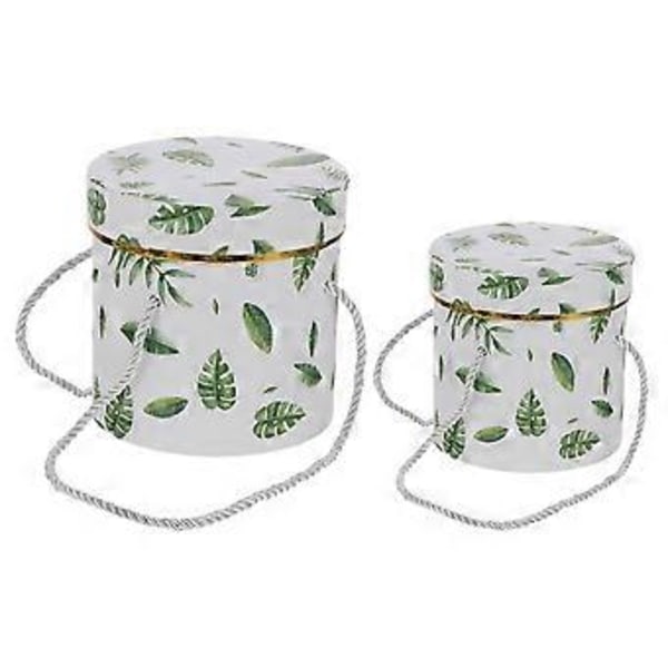 2 st Bärbara Blomsterhandlarhattaskar Presentförpackning Förpackningslådor Rund Blomomslagsbox()