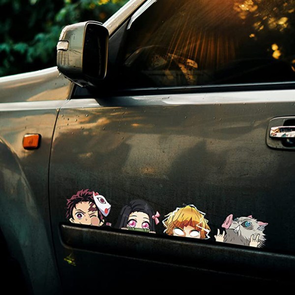 6 st Anime Car Stickers Slayer Demon Rengoku Biltillbehör Uzu