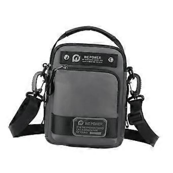 Axelväska för män Justerbar rem Lätt satchel Nylon Trendig midjeväska Crossbody-väska för shopping utomhussporter (Grå) Gray