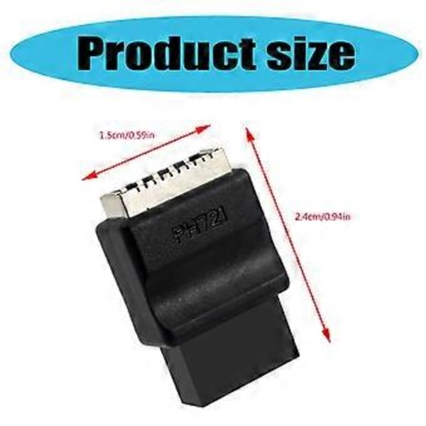 Moderkort USB 2.0 9Pin till Typ Frontanslutningar Omvandlare Moderkort 9Pin Typ Adapter 9Pin USB Header för Stationär Dator