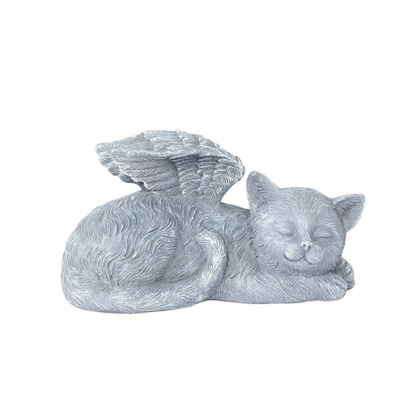 Harpiks Engel Kat Statue, 12x5x6cm, Havedekoration