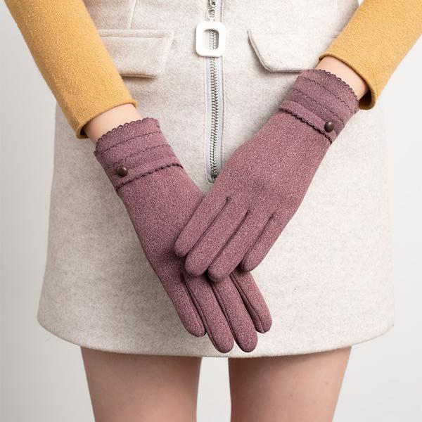 Lyseblå vinterhandsker til kvinder og piger, varme touch screen-handsker