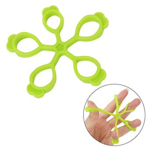 Silikone Fingerstrækker Blomsterform Springback Dekompression Håndgreb Forstærker til Kontor Udendørs (Grøn 4 kg) Green 8.8lb