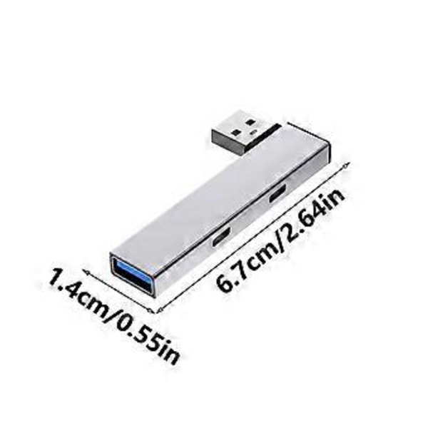 4-in-1 USB3.0 -keskitin USB3.0-, USB2.0-portilla, USB - 2Type C+USB -adapteri, USB-jakaja 5 Gbps USB3.0 -dataportti 480 Mbps USB2.0 Hopea Silver