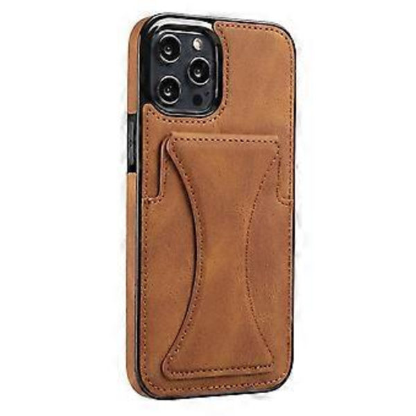 iPhone 13 Pro, Lompakkokotelo - Ohut synteettinen nahkainen korttikotelo Canvas Twill -tyylisellä viimeistelyllä ja 2 luottokorttipaikalla [RUSKEA]