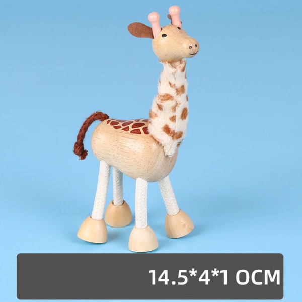1 bit (Giraff) Trägårdsdjurleksak - Djurfigur av trä
