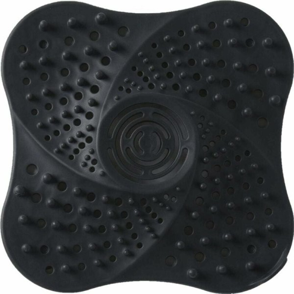 Anti-Block Bathroom Shower Drain with Suction Cup (Black)