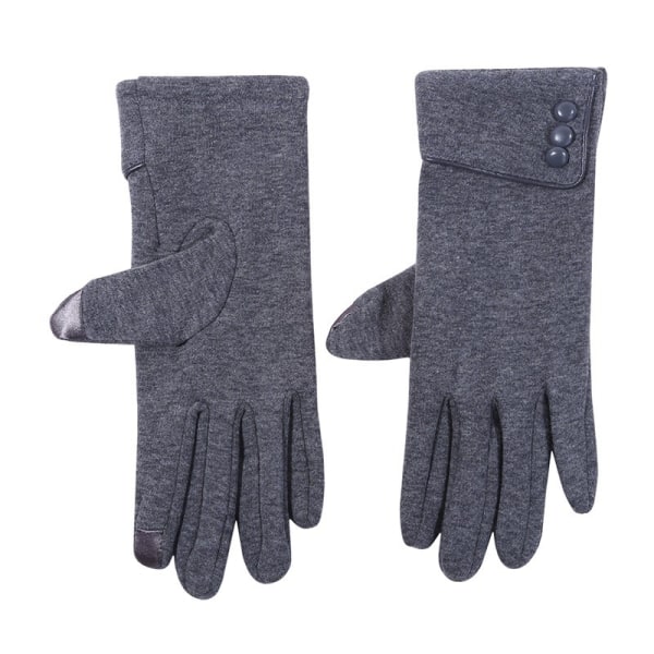 Gråa dam vintervarma handskar för kvinnor, pekskärm, vindtät