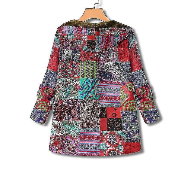 Patchworkjacka Färgstark Hippie Pixie Psytrance Festival Unisex Böhmisk Kappa.5XL. 5XL